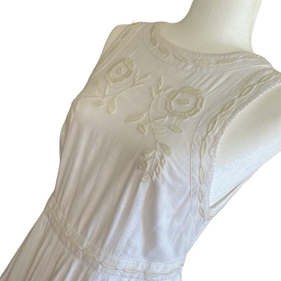 FREE PEOPLE White Birds of a Feather Sleeveless Fit and Flare Dress Size 8 - Picture 7 of 7